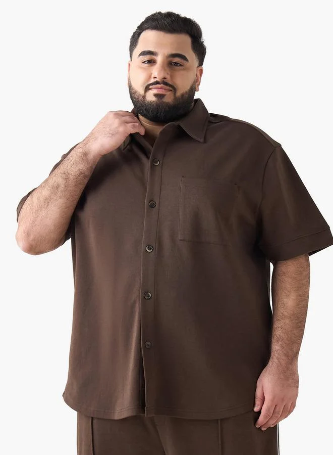 ماكسيم Men Regular Fit Collared Short Sleeve Shirt